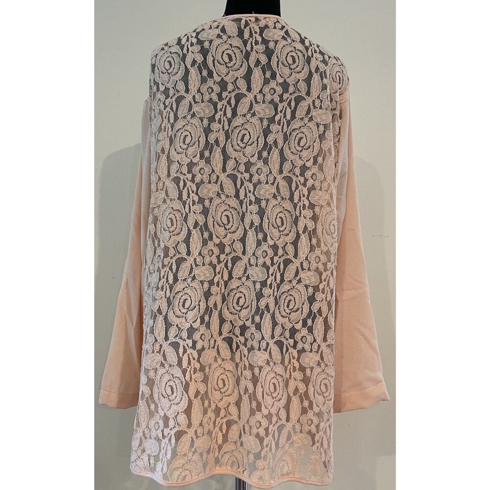 NWT Relativity 2X Blush Pink Draped Cardigan OpenFront Waterfall Long Sleeve $68 - Picture 3 of 6